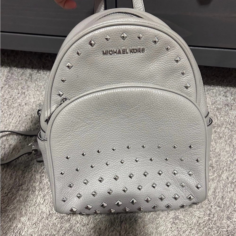 Michael Kors Gray Studded Backpack